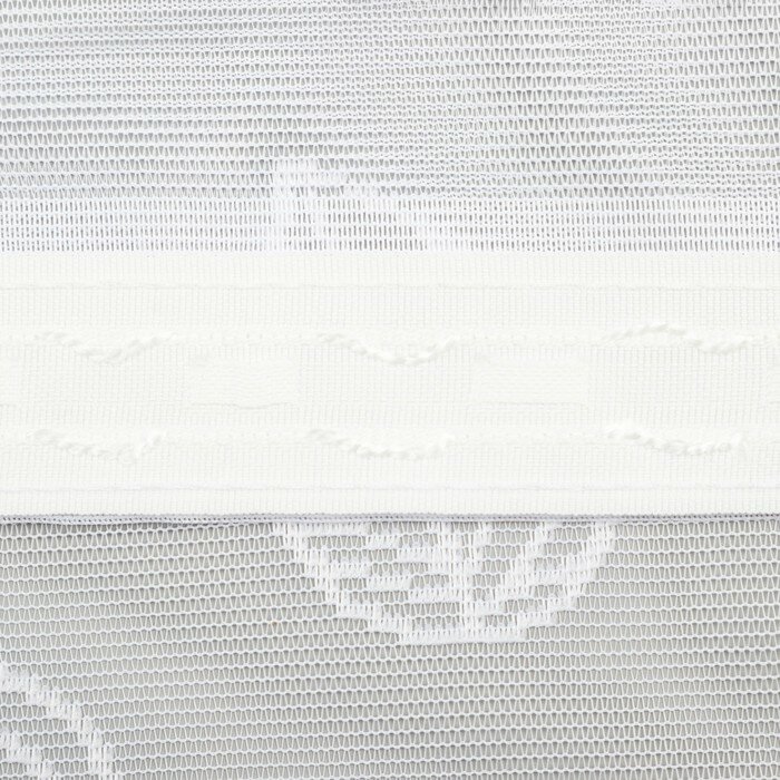 Тюль кухонная со шторной лентой, 160х200 см, цвет белый, 100% полиэстер - фотография № 3