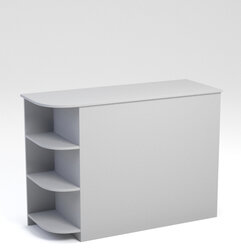 Модуль кассового стола "ривьера" №4 правосторонний, Серый 125 x 46.4 x 90 см