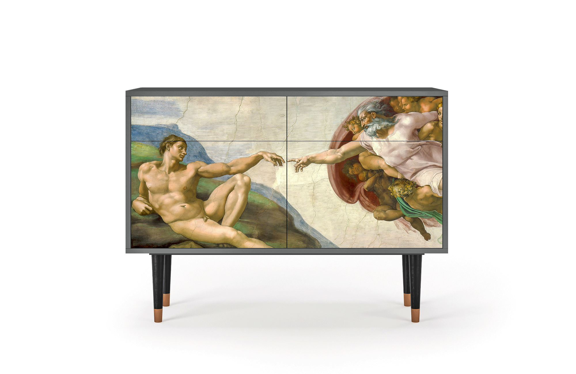 Комод - STORYZ - BS4 The Creation of Adam by Michelangelo, 115 x 85 x 48 см, Антрацит - фотография № 2