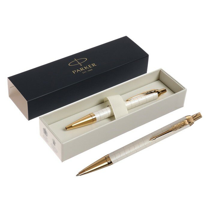 Parker Ручка шариковая Parker Im Premium Pearl GT, чернила синие, жемчужная, подар/уп 2143643