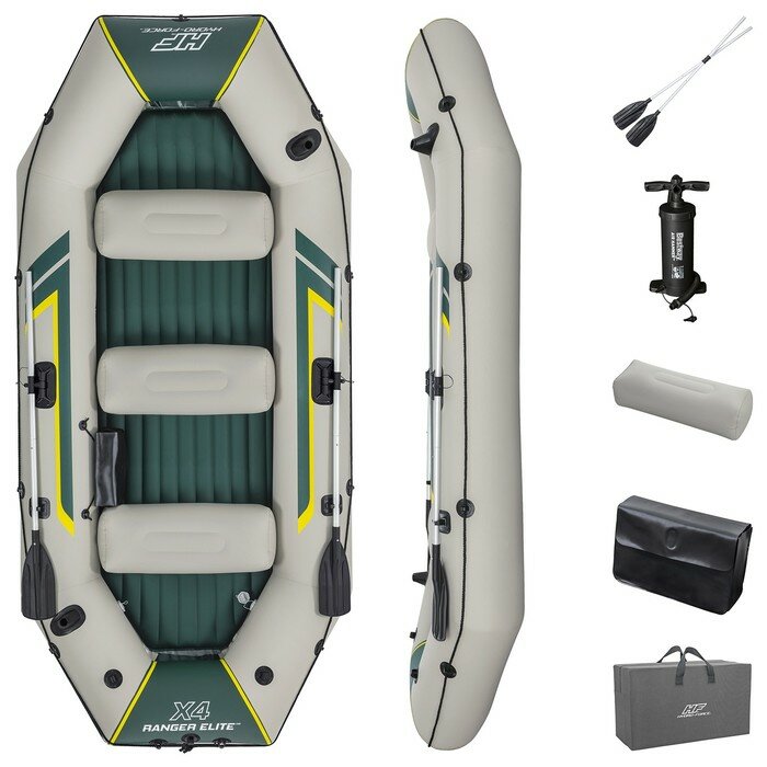 Bestway Лодка Ranger Elite X4 Raft 4-х-местные (весла,насос,сумка) 65157