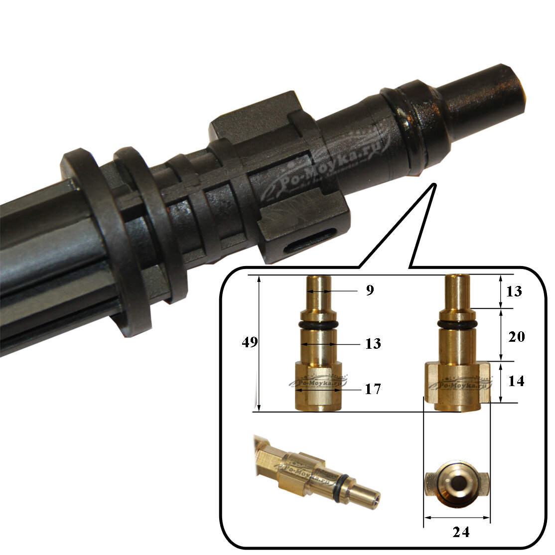 MG02 Пистолет с копьем для минимойки Elitech, Champion, Lavor, Sterwins, Hitachi, Prorab, КНР - фотография № 3