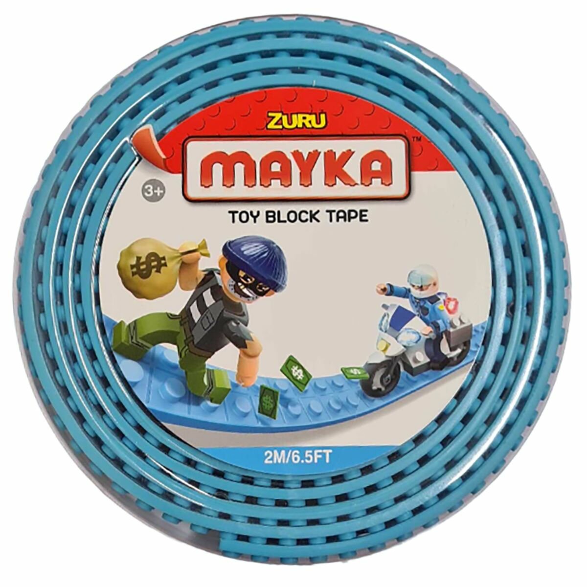 Гибкая лента-скотч Zuru для кубиков Лего "Mayka" 2м/3см / Силиконовая лента для конструкторов LEGO голубая арт. 8303/8