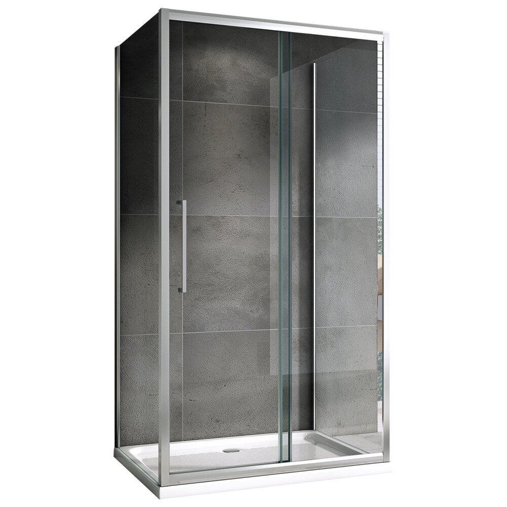Душевой уголок Abber Schwarzer Diamant 120x70 AG30120H-S70-S70 профиль хром, стекло прозрачное