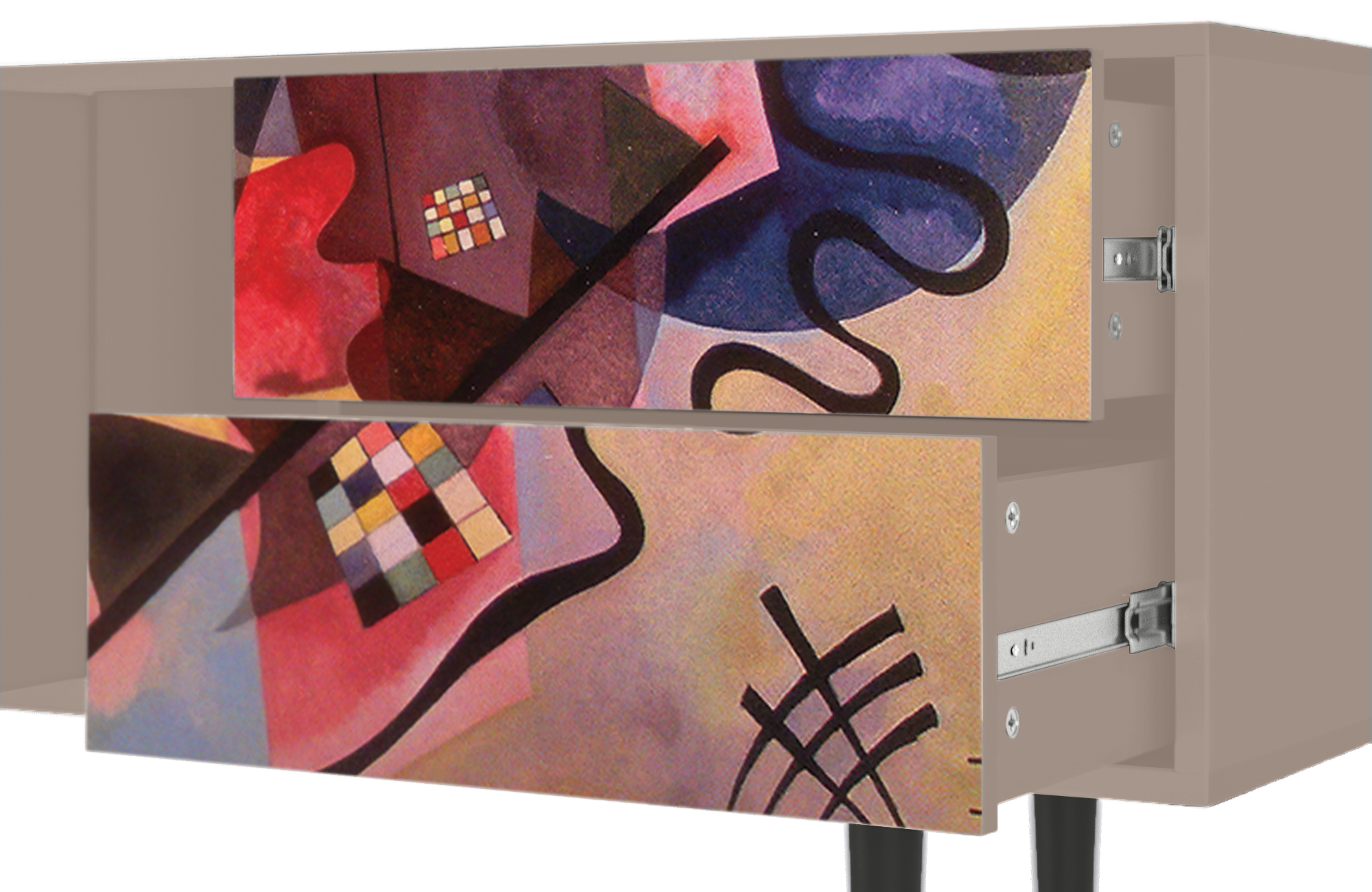 ТВ-Тумба - STORYZ - T1 Modern Art by Kandinsky , 170 x 69 x 48 см, Бежевый - фотография № 5