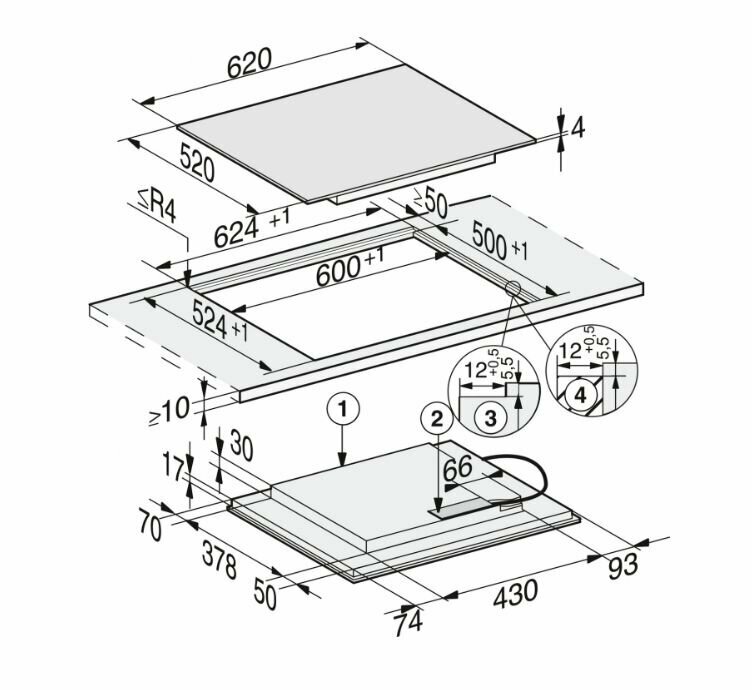 Панель конфорок индукционная Miele KM7564 FL 26756470RU - фотография № 3