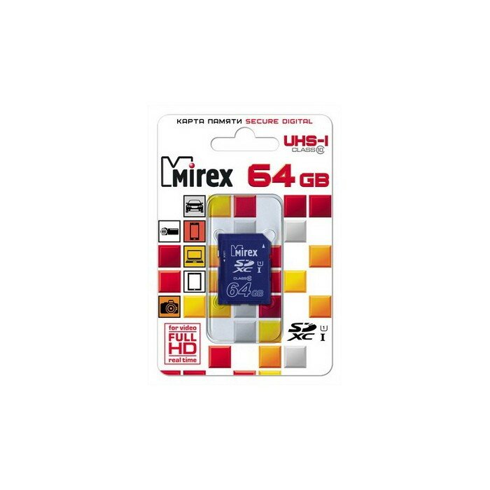 Карта памяти SDXC 64 GB Class10 UHS-I (U1) Mirex