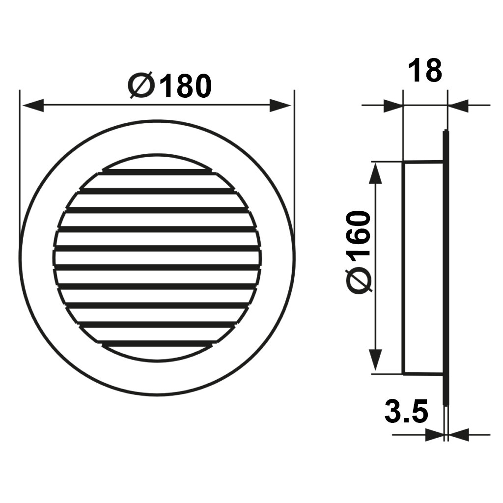 Решетка вентиляционная круглая D160 мм RAL7044 серый шелк матовый - фотография № 3
