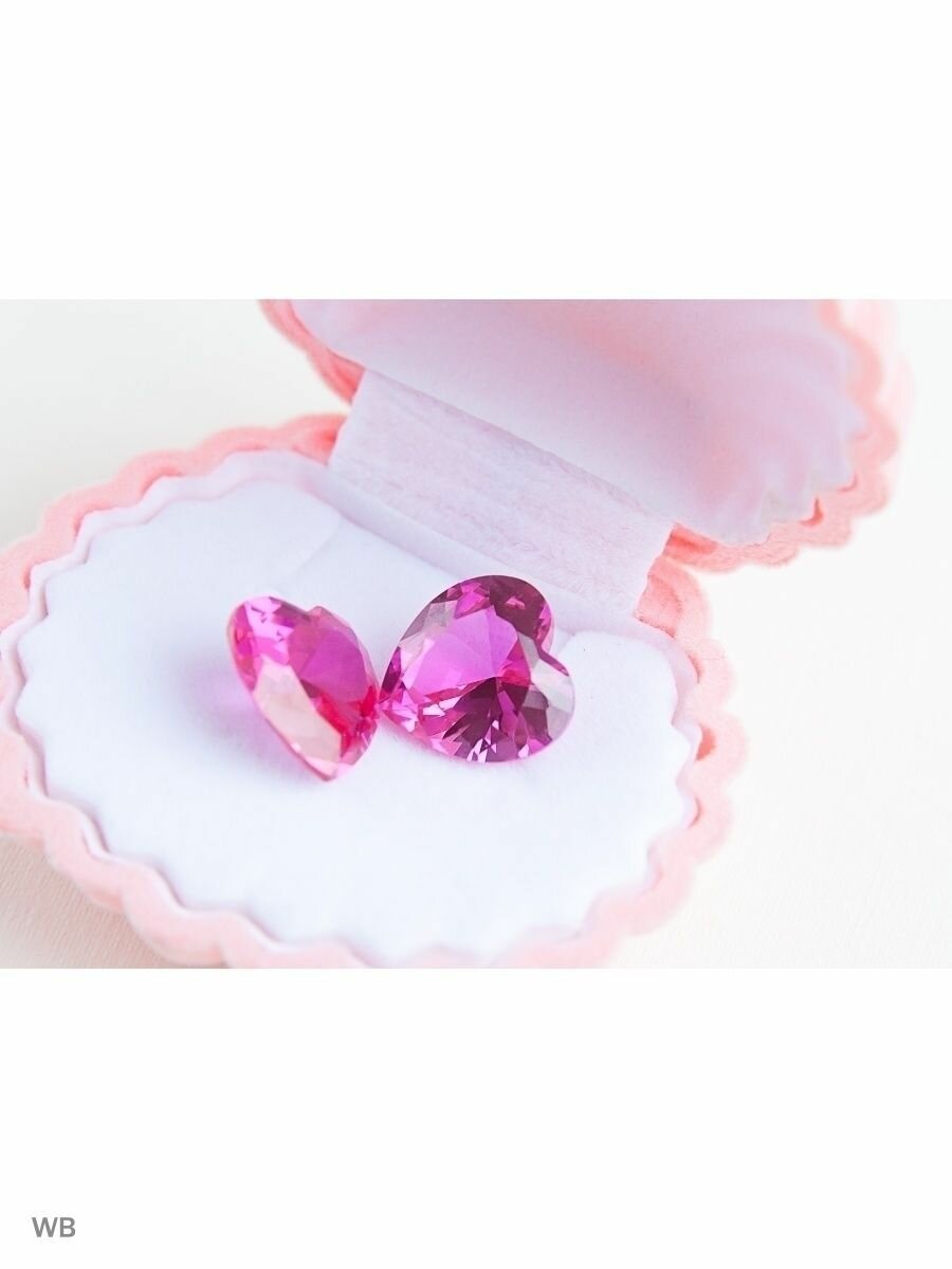 Подруга. Сапфировый амулет в подарочной упаковке. 2 розовых сапфира в форме сердец - фотография № 6