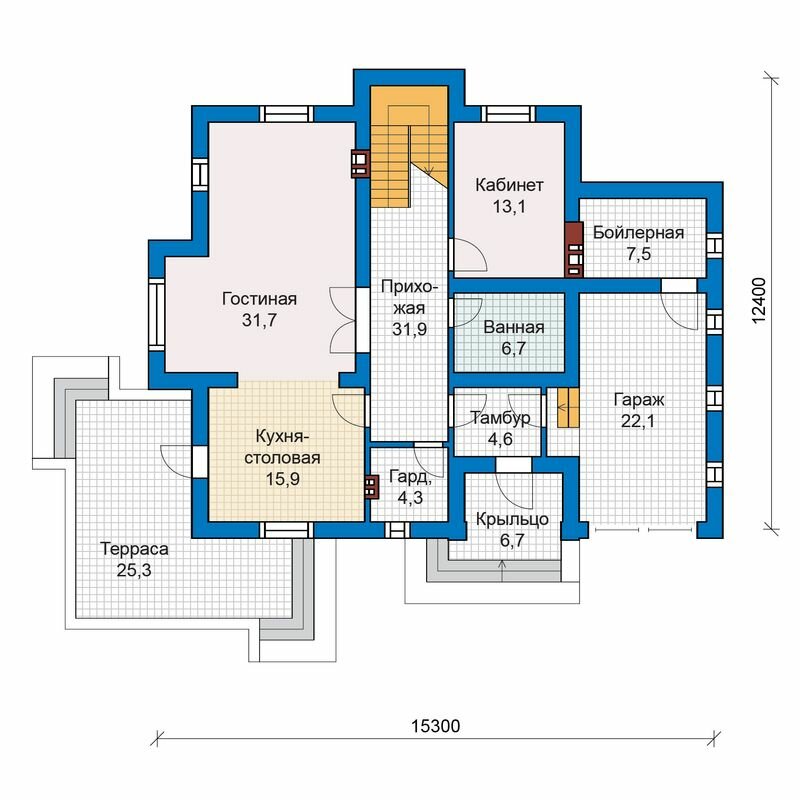 59-88-Catalog-Plans - Проект двухэтажного дома из газобетона с террасой - фотография № 2