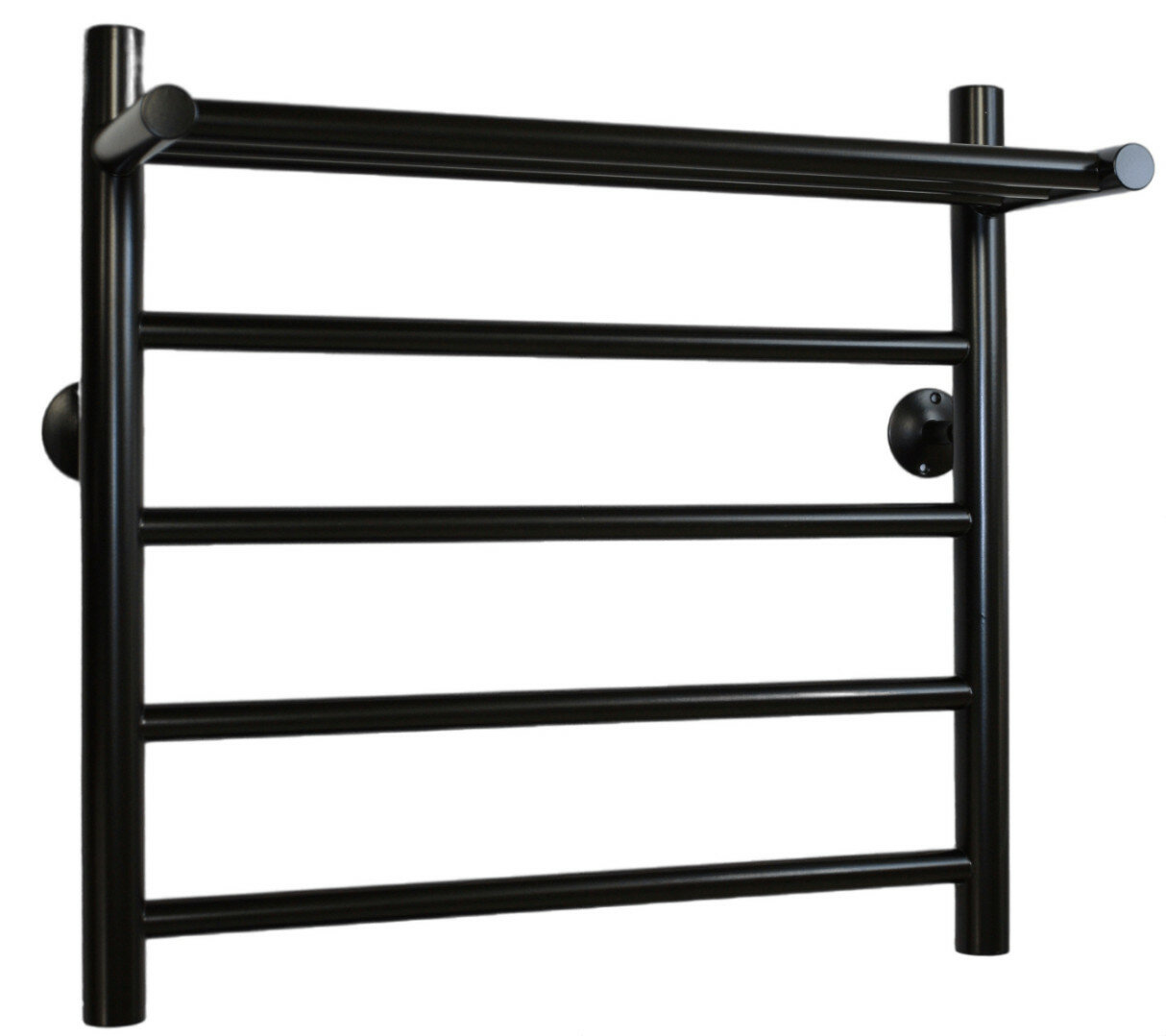 фото Полотенцесушитель водяной Лесенка с полкой В18 П5 500*500 ВР1/2" черный