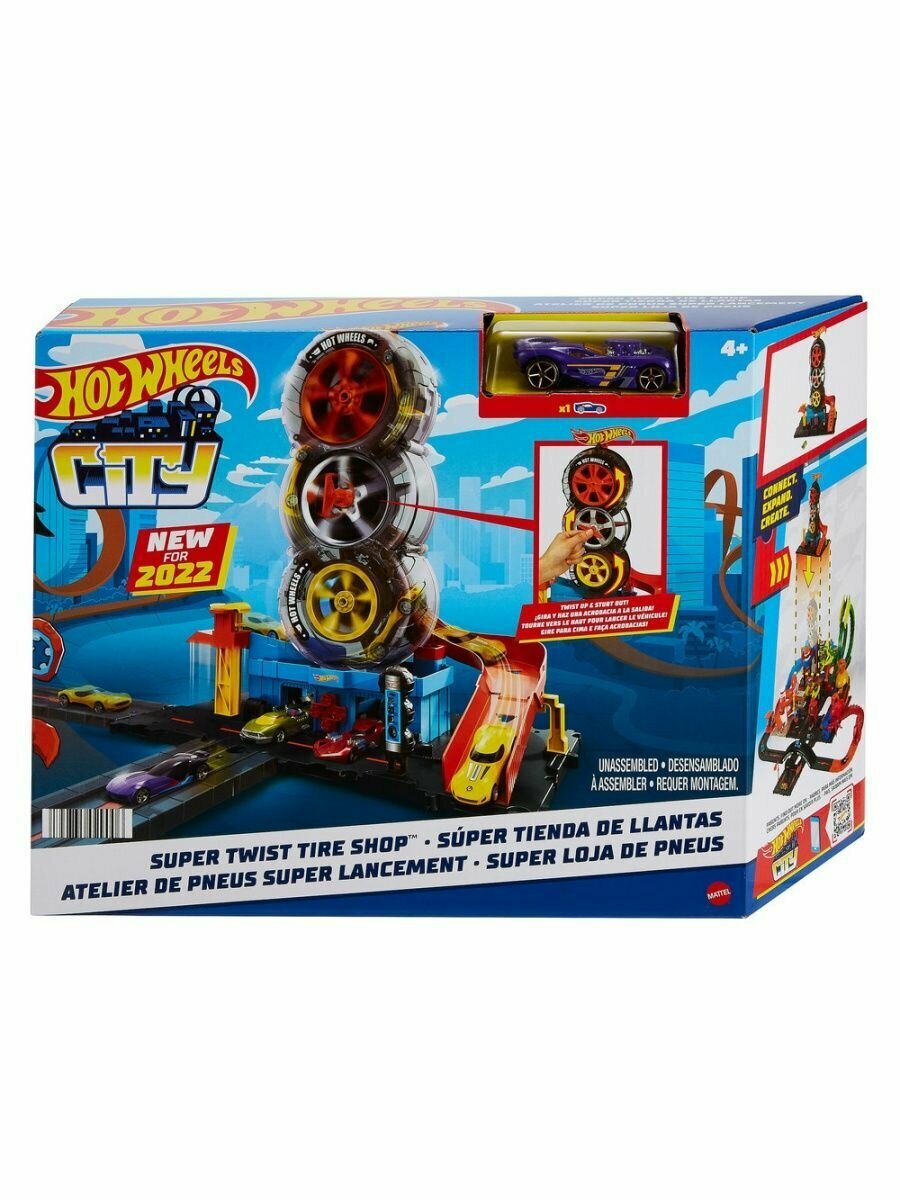 Набор игровой Hot Wheels CITY Автотрек "Шиномонтажная мастерская" / HDP02