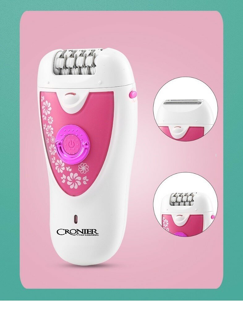 Эпилятор женский 2 в 1 Cronier CR-8811 , 2 сменные насадки: электробритва триммер женский, эпилятор для удаления волос