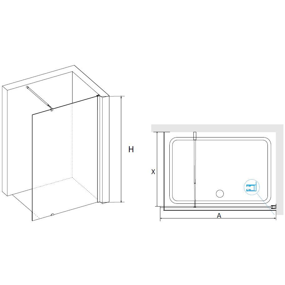 Душевая перегородка RGW 80х185 см WA-02 Хром, Cora, 6 мм 765-790 Easy CleanClean (41100208-41) - фотография № 3