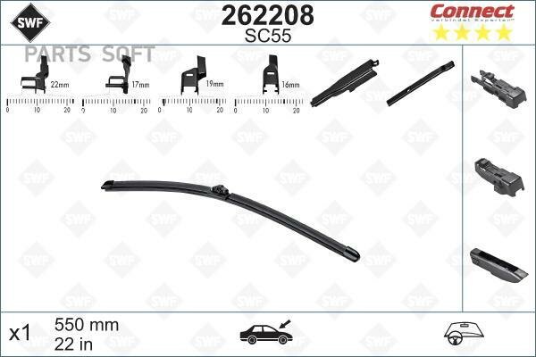 SWF 262208 Щетка с/о SWF Connect перняя 55cm