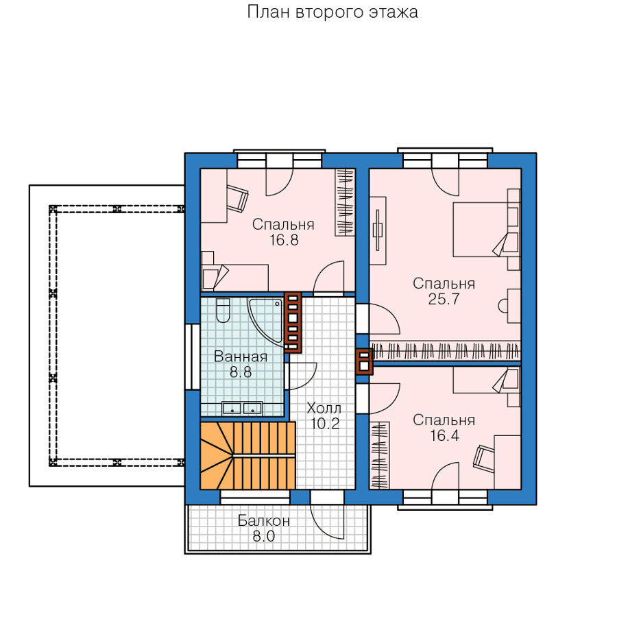 62-63-Catalog-Plans - Проект двухэтажного дома из газобетона с террасой - фотография № 3