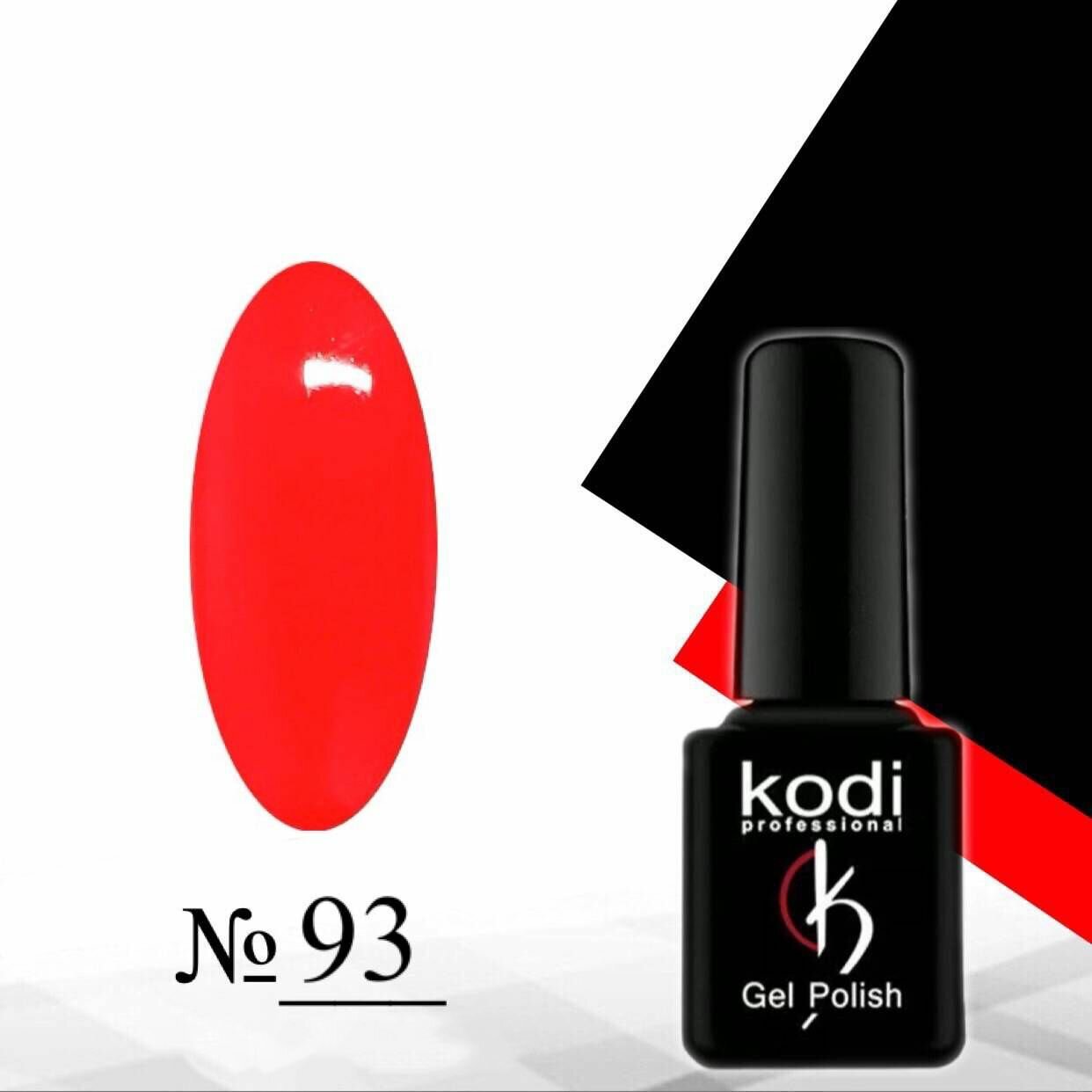 фото Гель-лак Kodi №093, ярко-красный цвет, 7мл, 1 шт
