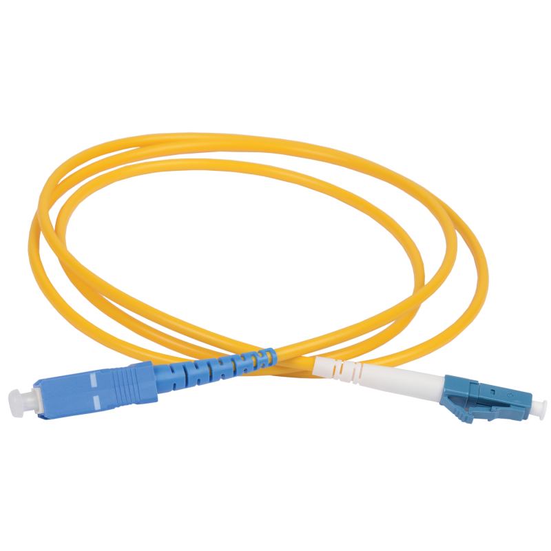 фото Патч-корд оптический коммутационный переходной для одномодового кабеля (SM); 9/125 (OS2); LC/UPC-SC/UPC (Simplex) (длина 5м) ITK IEK FPC09-LCU-SCU-C1L-5M (1 шт.)