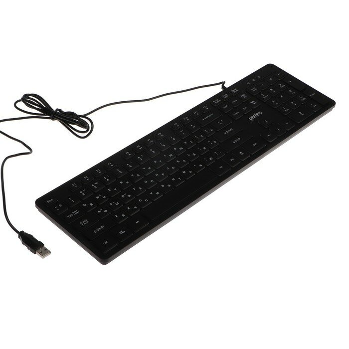 Клавиатуры Perfeo Клавиатура Perfeo "BRIGHT", игровая, проводная, мембранная, 104 клавиши, USB, чёрная