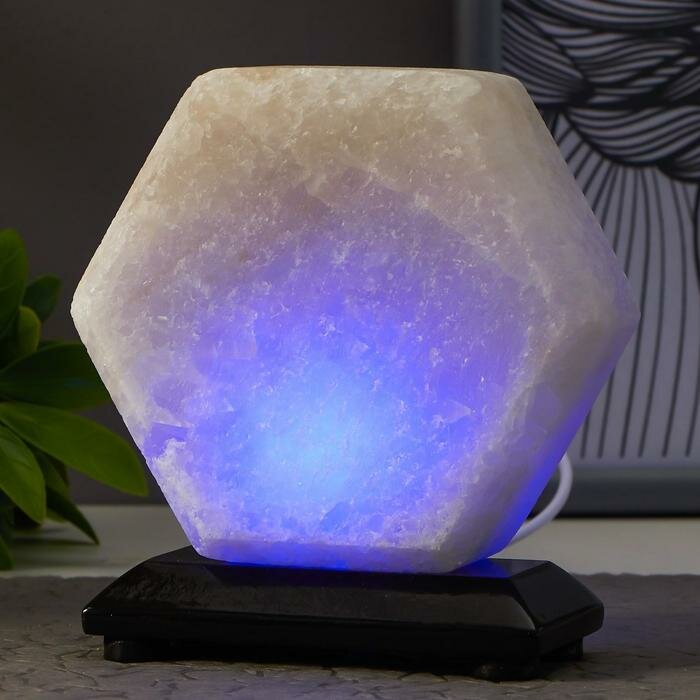 Соляные Без бренда Соляной светильник "Гайка" LED (диод цветной) USB белая соль 10х7х10 см - фотография № 3