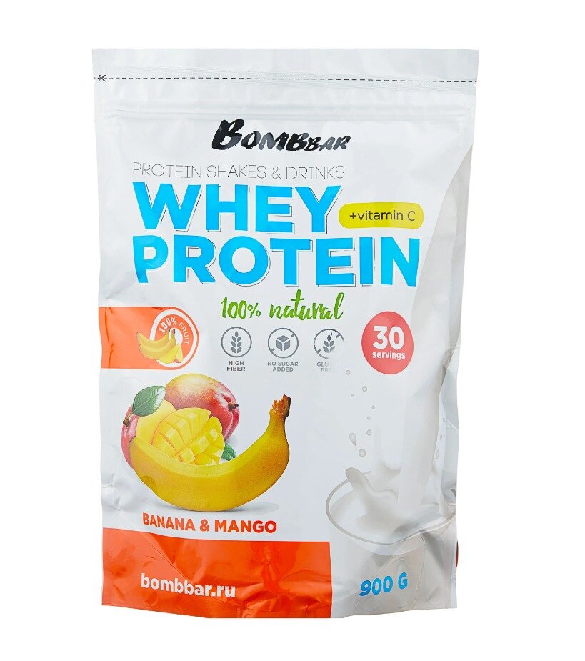 Протеин Bombbar Whey Protein, 900 гр., банан и манго