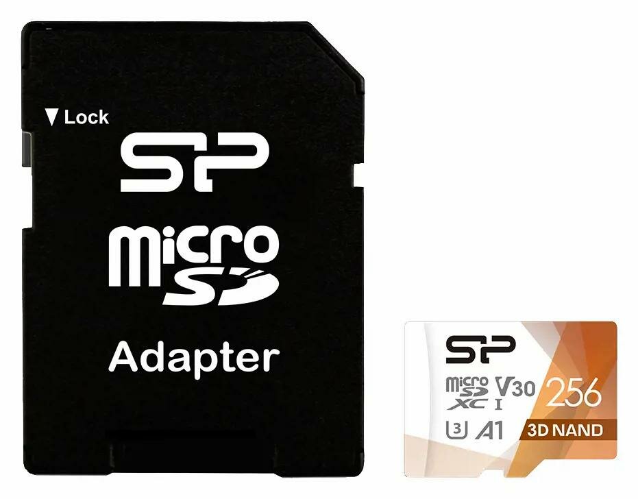 Карта памяти Silicon Power Superior Pro A1 256Gb, разноцветная