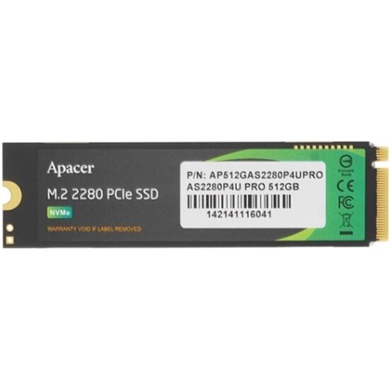 Накопитель APACER SSD M.2 2280 AS2280P4 512Gb PCIe 3.0 x4 3D NAND TLC AP512GAS2280P4UPRO-1