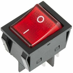 Выключатель клавишный 250В 30А (4с) ON-OFF красн. с подсветкой REXANT 36-2346