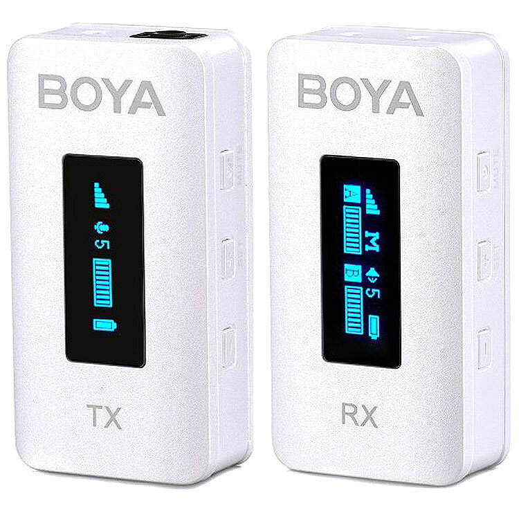 Boya BY-XM6-K1W беспроводной микрофон с зарядным кейсом (белый)