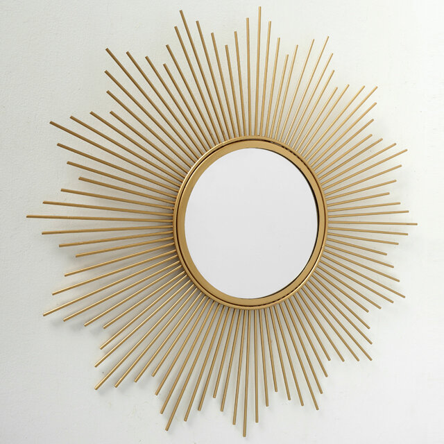 Настенное зеркало солнце лучистое золотое 50 см Boltze 1010503-boltze