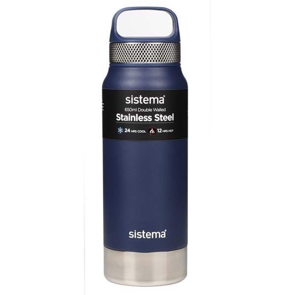 Sistema Бутылка для воды Sistema 560 стальная 650мл синий