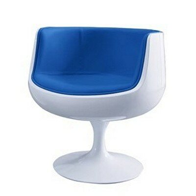 Кресло Cup Chair дизайнера Eero Aarnio (синий, натуральная кожа) - фотография № 1