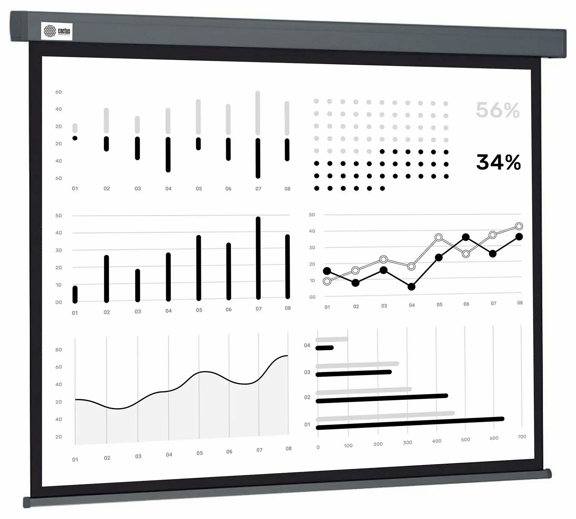 Экран для проектора Cactus Wallscreen CS-PSW-180X180-SG 104" 180x180 см