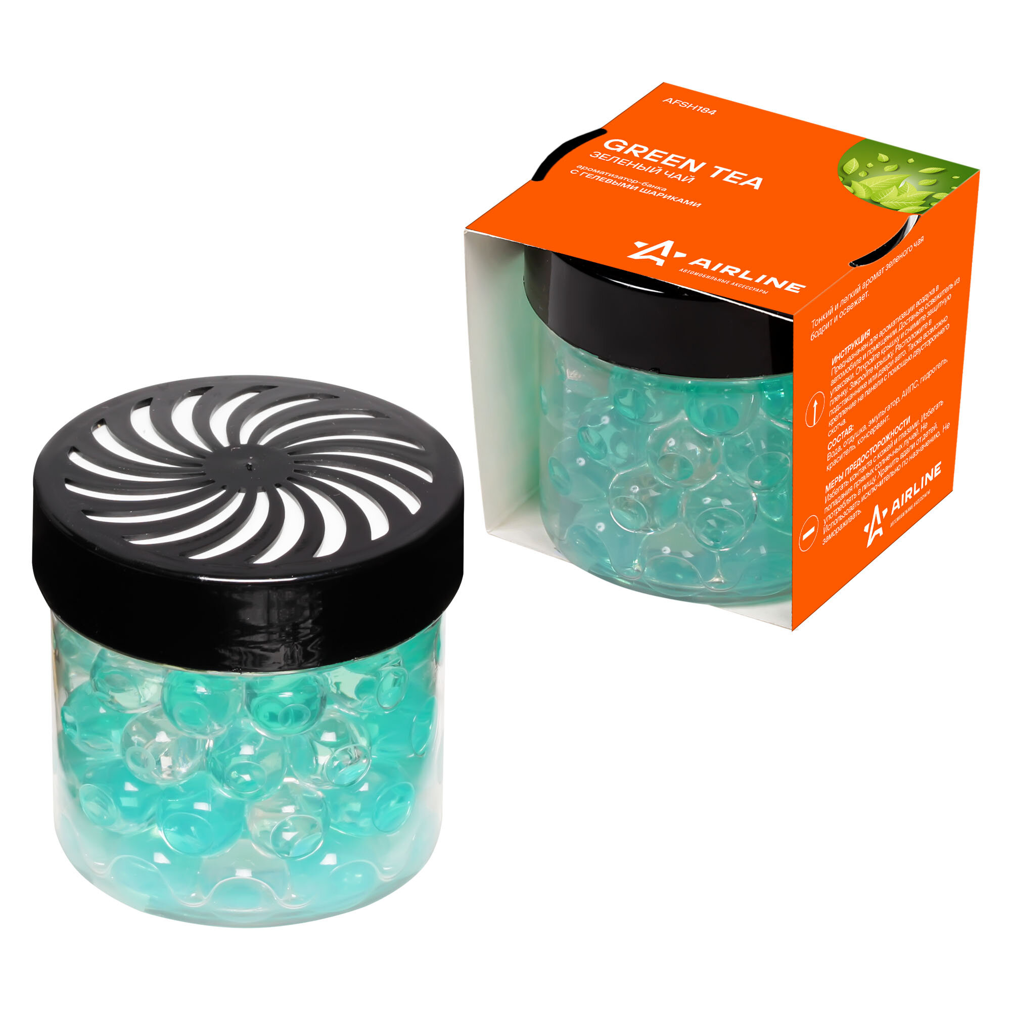фото Ароматизатор на панель (Green Tea/Зеленый чай) "AIRLINE" (гелевые шарики) AIRLINE AFSH184