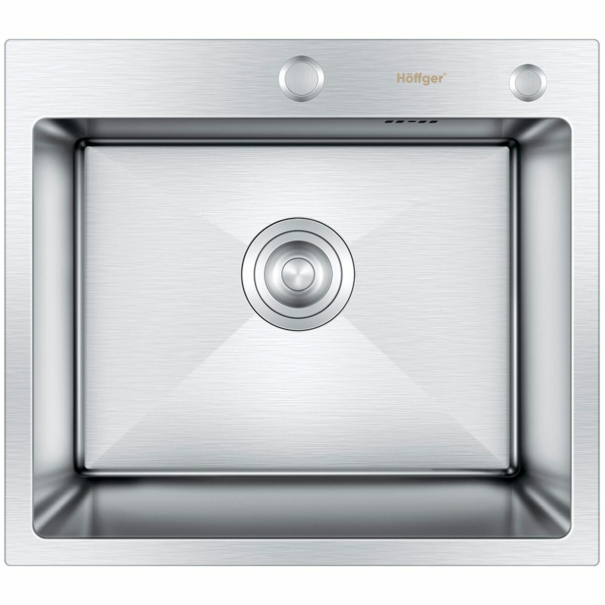 фото Мойка для кухни Hoffger 5045 Satin (Сталь сатин), 50x45, нержавеющая сталь, врезной монтаж