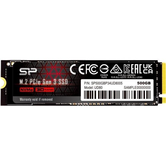 Накопитель Silicon Power SSD M.2 UD80 500 Гб PCI-E x4, 3D NAND (SP500GBP34UD8005)