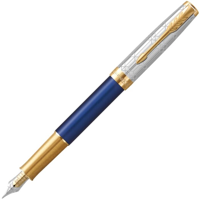 Ручка перьевая Parker Sonnet Queen’s Platinum Jubilee SE22, Silver Blue GT (Перо F) 2175071
