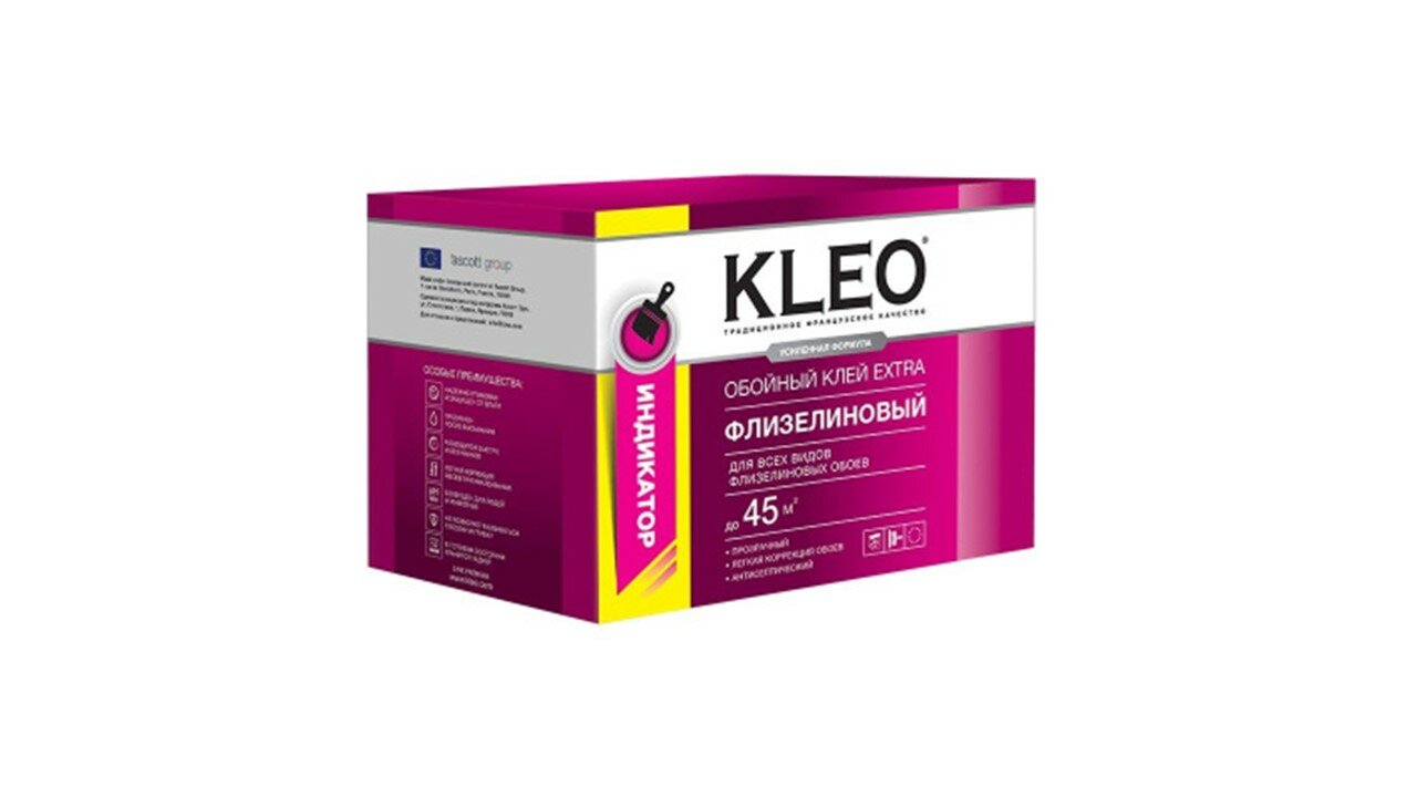 фото Клей для флизелиновых обоев с индикатором EXTRA 45 KLEO 2*160г+10г