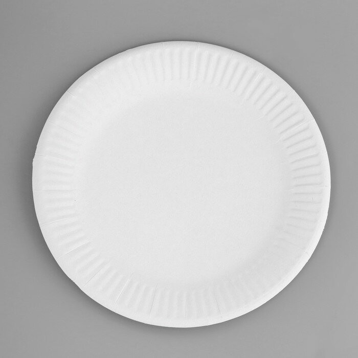 Тарелка одноразовая "Белая" картон, 18 см (50 шт) - фотография № 2