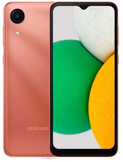 Смартфон Samsung SM-A032F Galaxy A03 Core 32Gb 2Gb медный моноблок 3G 4G 6.5" 720x1600 Android 11 Go edition 8Mpix 802.11 b/g/n GPS GSM900/1800 G