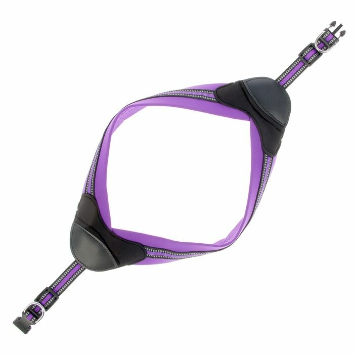 Шлейка супермягкая со светоотражающей прошивкой, обхват 62-69 см, фиолетовая - фотография № 2