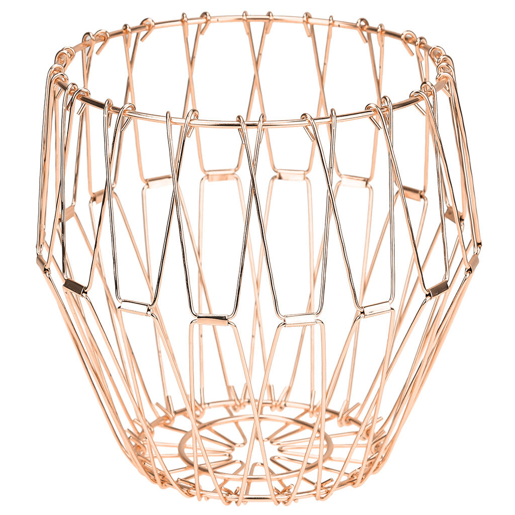 Корзина металлическая, окрашенная для фруктов "Сфера" д36,5см h1см, складная, медный (Китай) - фотография № 1
