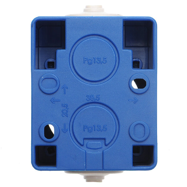 Коробка установочная 78х54х39 мм 4 входа о/п IP44 синяя PCE 106-0h - фотография № 2