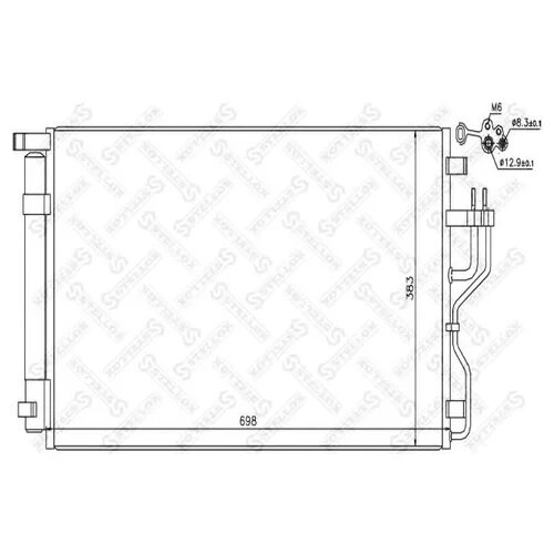 радиатор кондиционера HY ix35 09, KIA Sportage 2.0i-2.4i 16V 09 STELLOX 10-45695-SX