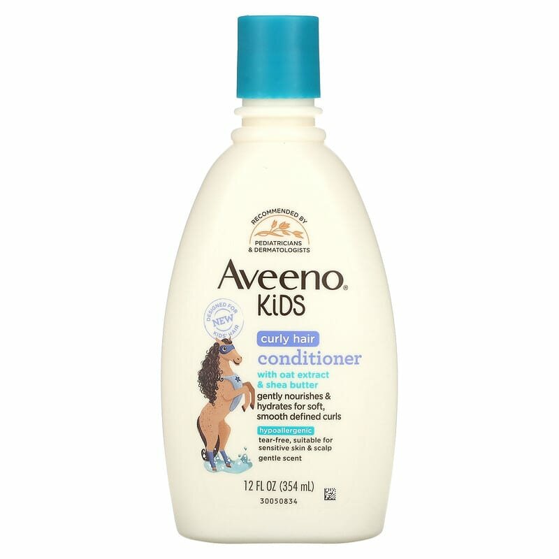 Aveeno, Для детей, кондиционер для вьющихся волос с экстрактом овса и маслом ши, 354 мл