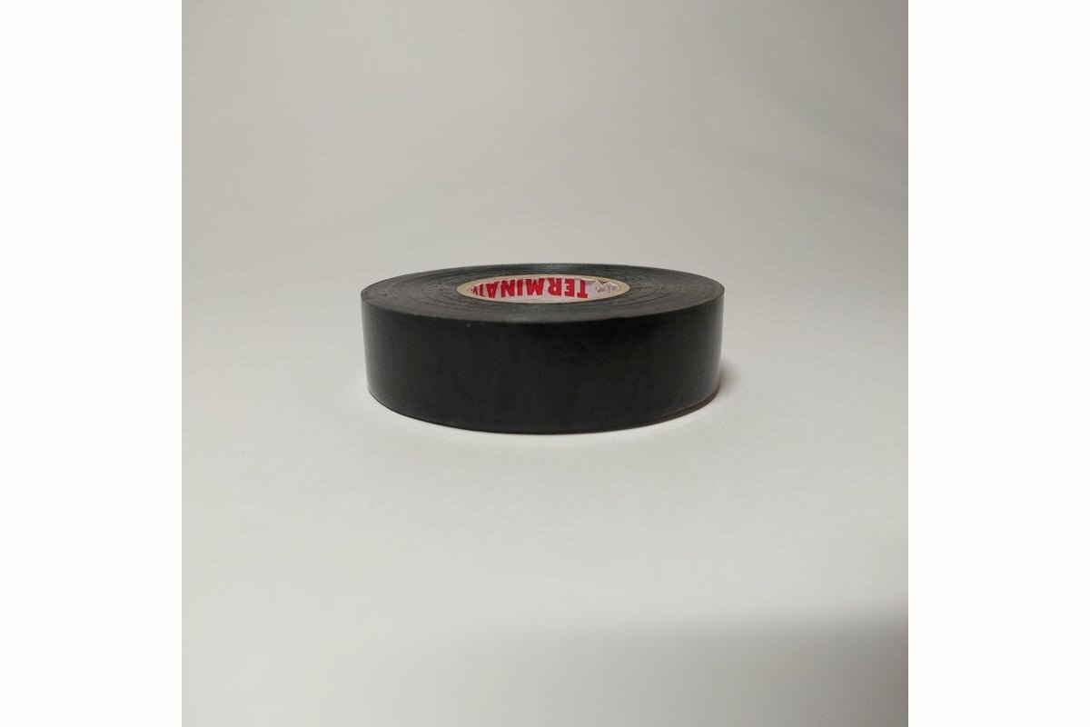 фото Terminator Iu1k изолента черная пвх, огнеупорная, всепогодная, 0,18 мм, 19 мм, 20 м 2000325