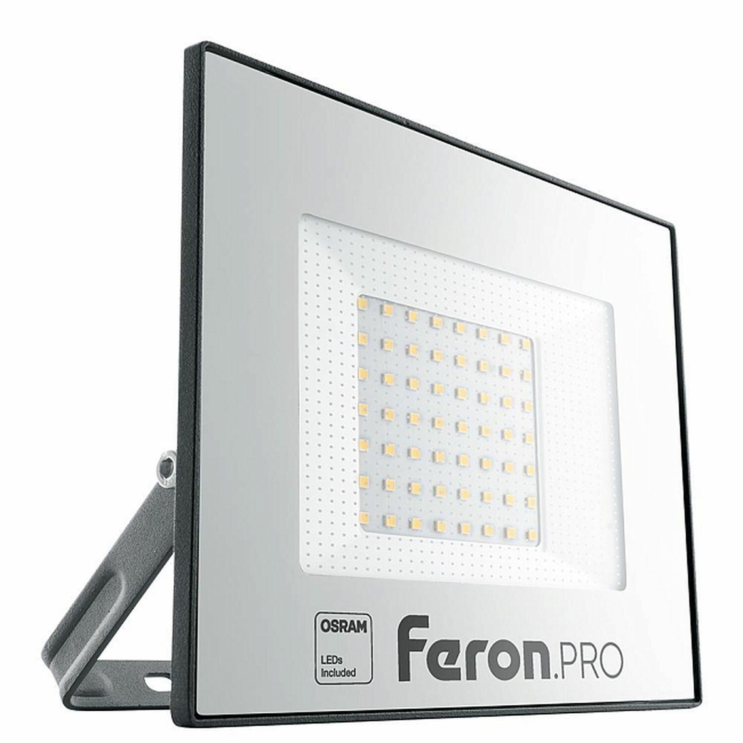Прожектор светодиодный ДО-50w 6400К 5000Лм IP65 черный Feron.PRO | код 41540 | FERON (3шт.в упак.)