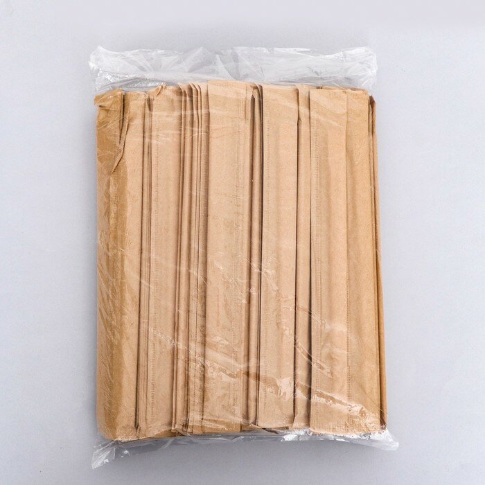 Палочки для суши, в индвивидуальной упаковке, крафт, 23 см, 100 штук