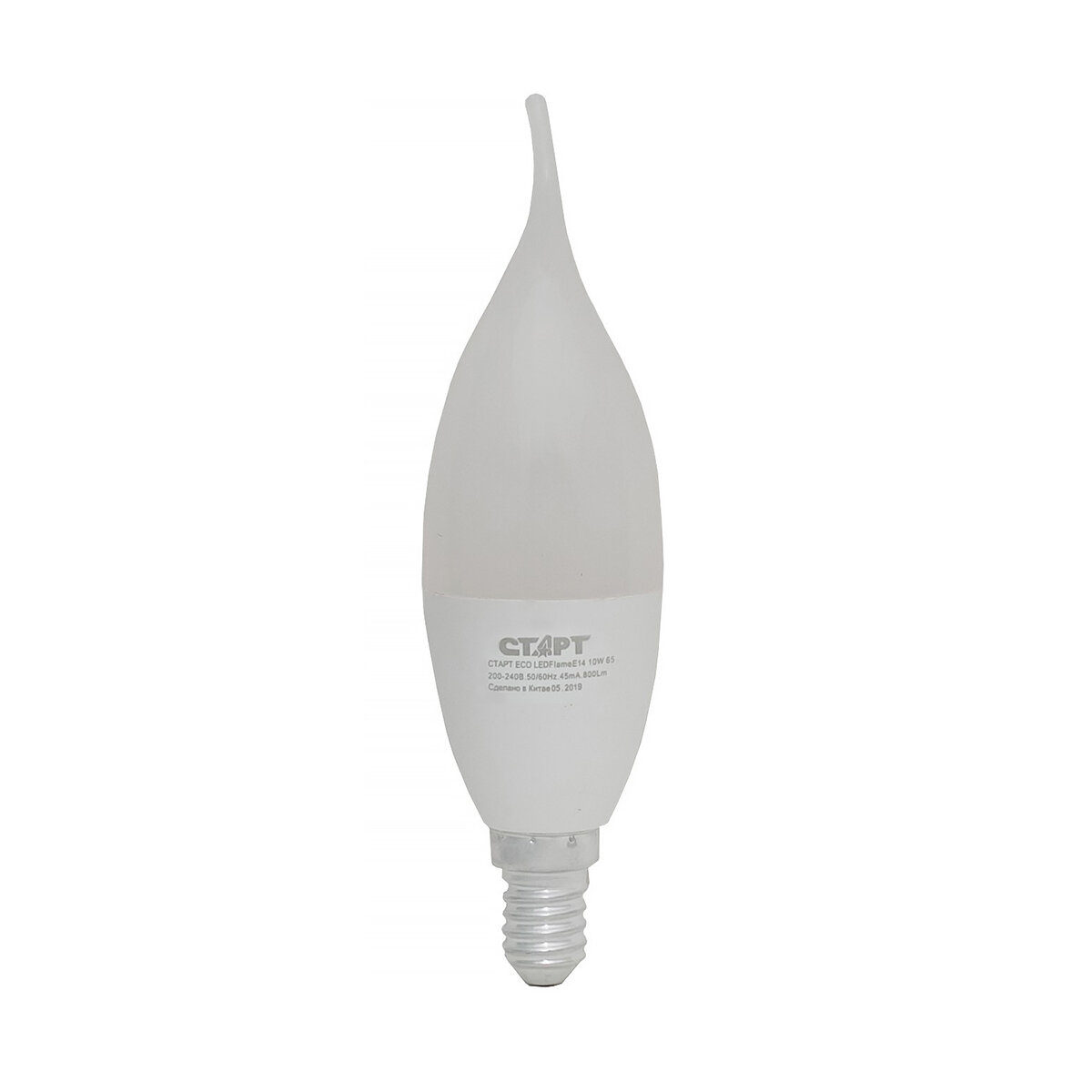 Xuguang Lighting Co.,ltd Лампа светодиодная LED Старт ECO Свеча на ветру, E14, 10 Вт, 2700 K, теплый свет