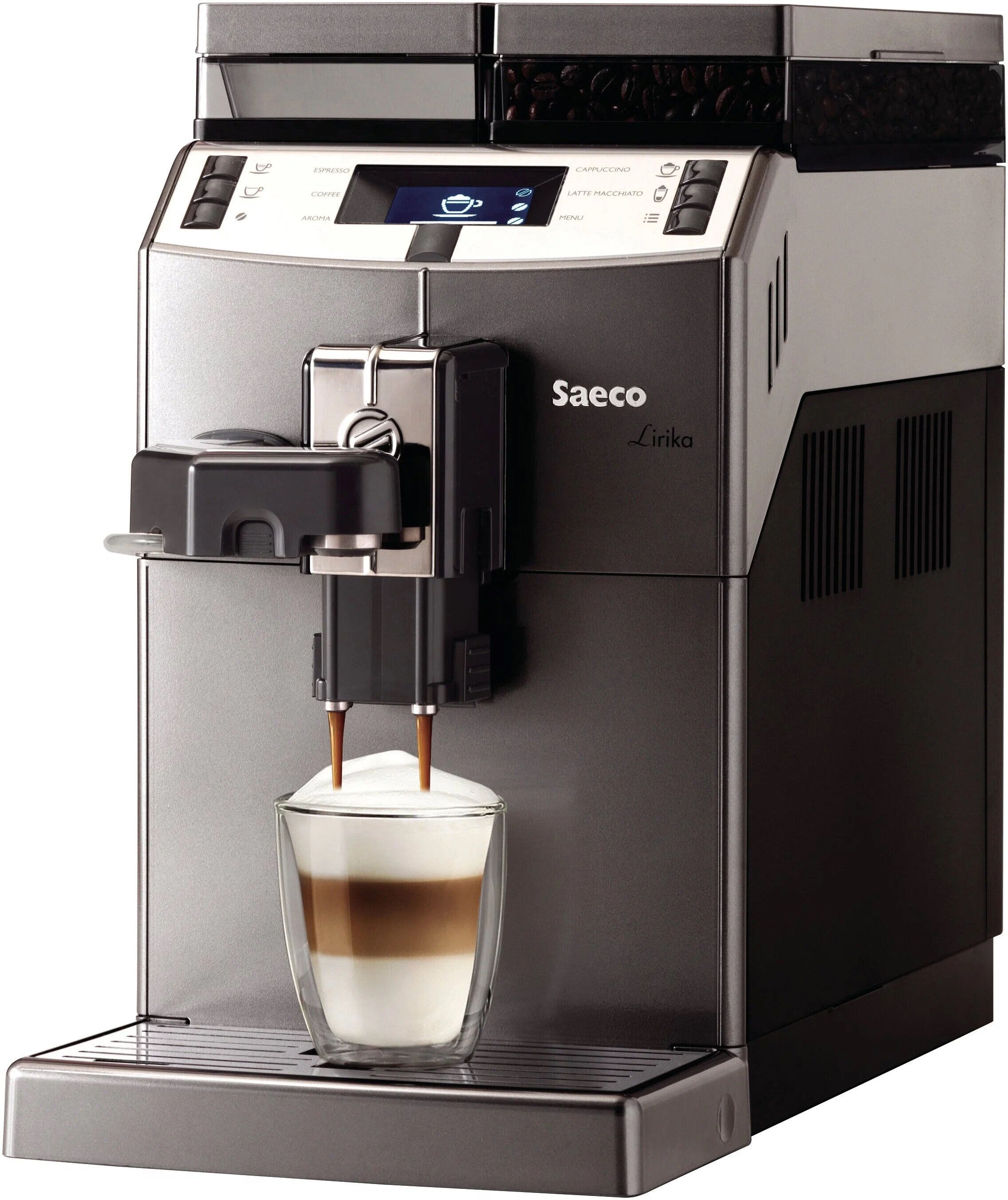 Кофемашина Saeco Lirika One Touch Cappuccino, серебристый